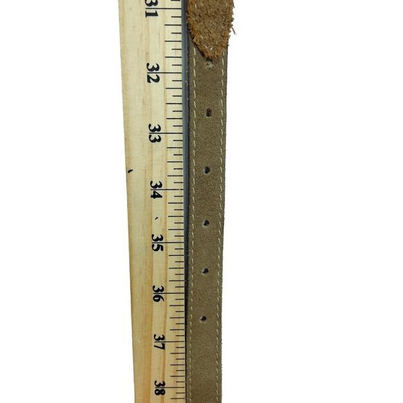 ZARA Green-ish Brown Suede Studded narrow Belt sz Medium - Picture 5 of 5